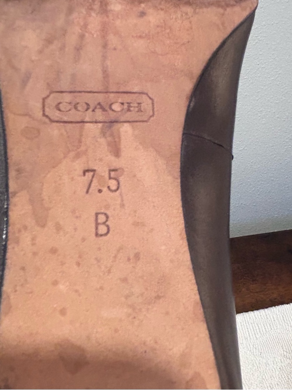 Coach Dark Brown Maroon Leather Round Toe Pumps, 7.5 2.5” heel - Picture 5 of 10